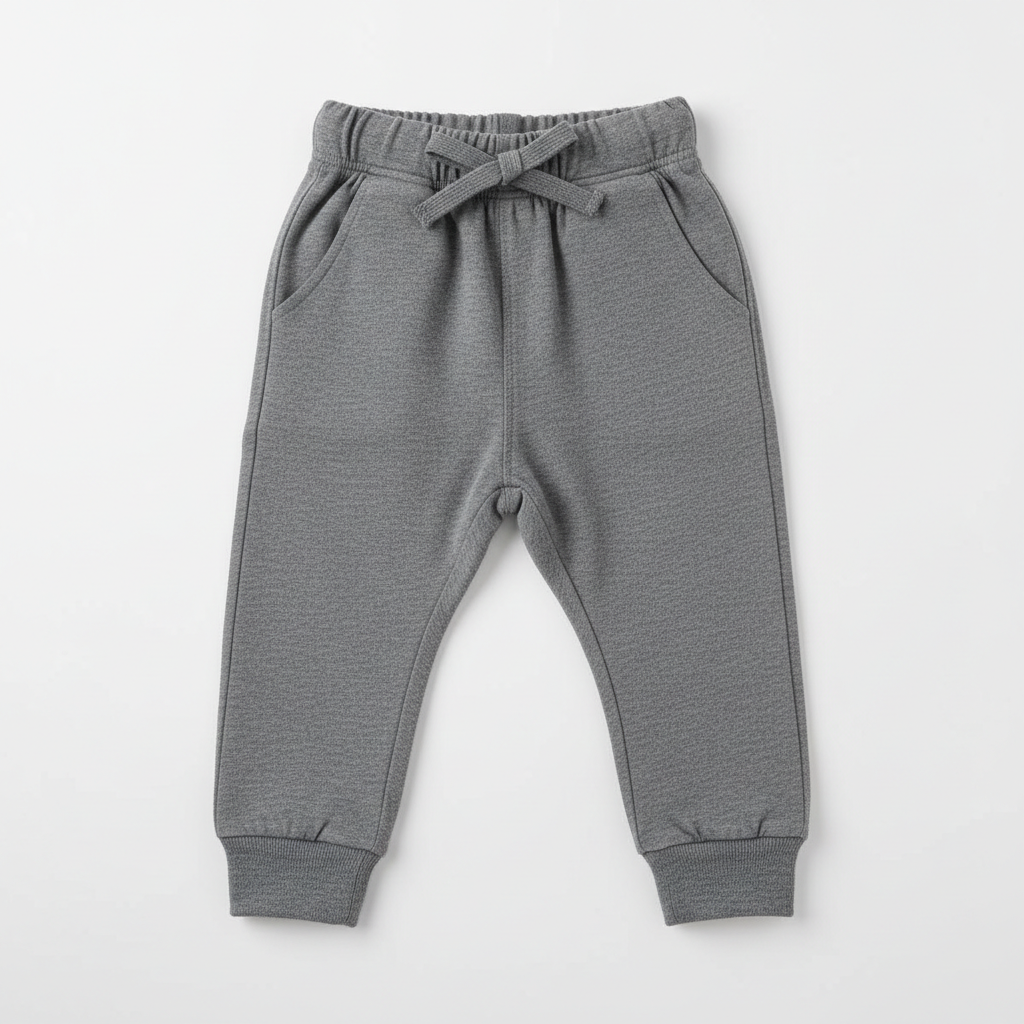 Kids cotton jogger pants in grey