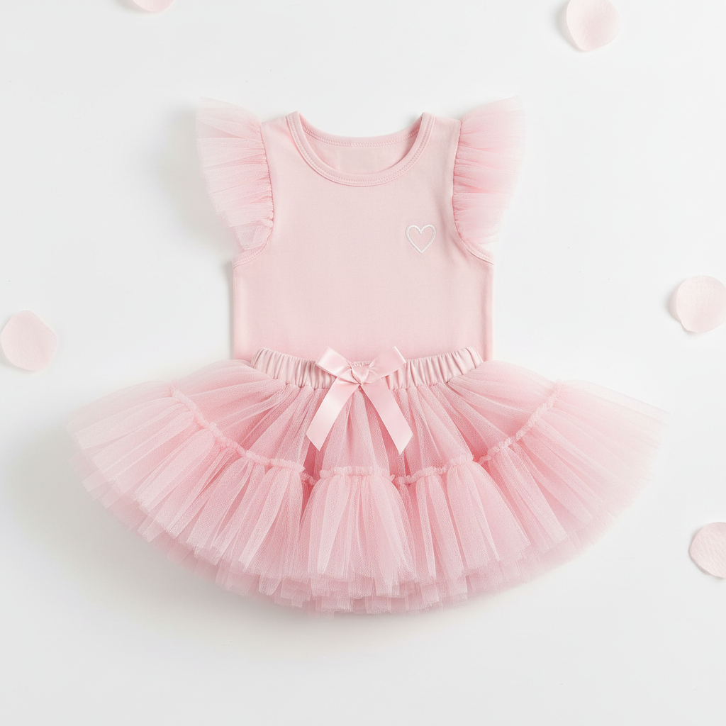 Girls Pink Tutu Skirt Set