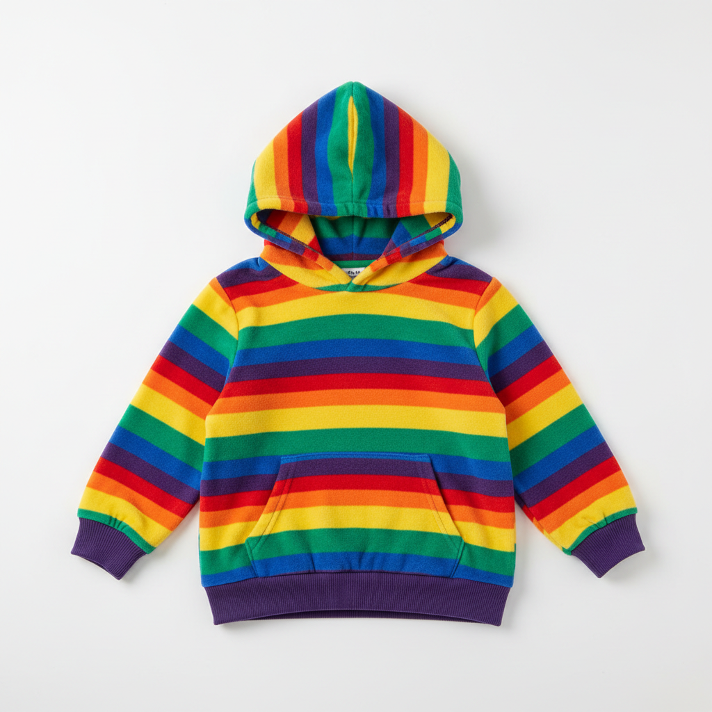 Kids Rainbow Striped Hoodie